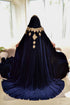 Blue cape gold lace